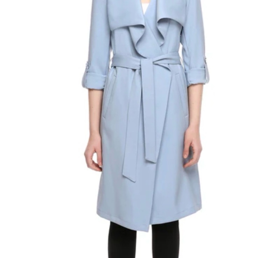Soia & Kyo Powder Blue Ornella Trench Coat - Picture 2 of 12
